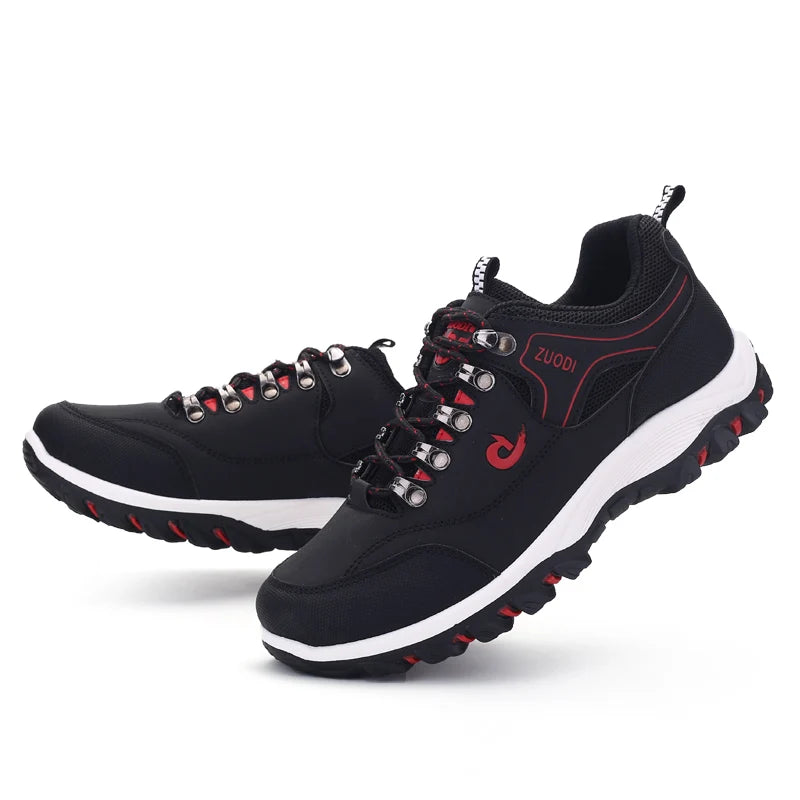 Men's Leather Casual Shoes - Sneakers for Spring, Autumn, and Winter - Lightweight Walking and Tennis Shoes
