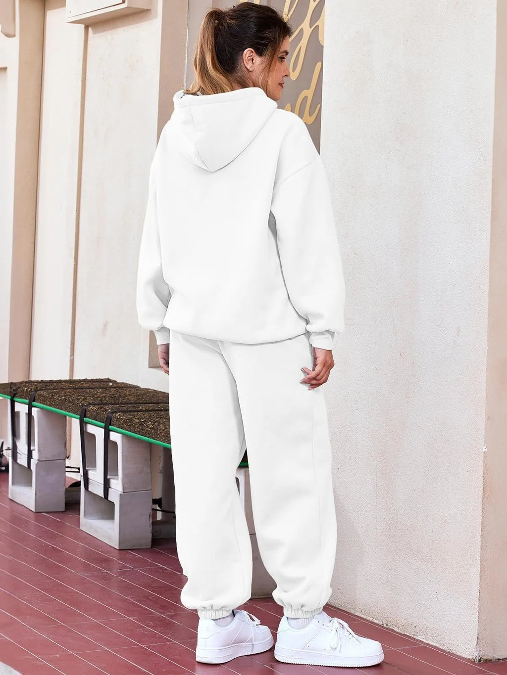 Women's Casual Hooded Sweatshirt and Sportswear Pants Set Long Sleeve Long Pants Autumn Season Fashion Ladies Outfit