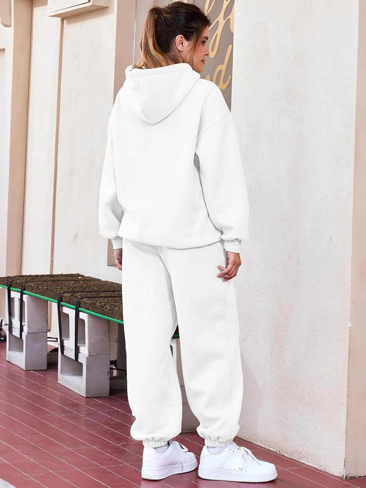Women's Casual Hooded Sweatshirt and Sportswear Pants Set Long Sleeve Long Pants Autumn Season Fashion Ladies Outfit