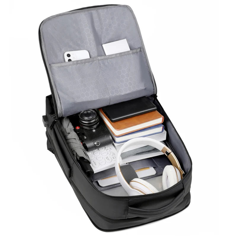 Rilibegan Men Travel Backpack Expand Oxford Big Capacity USB Charge