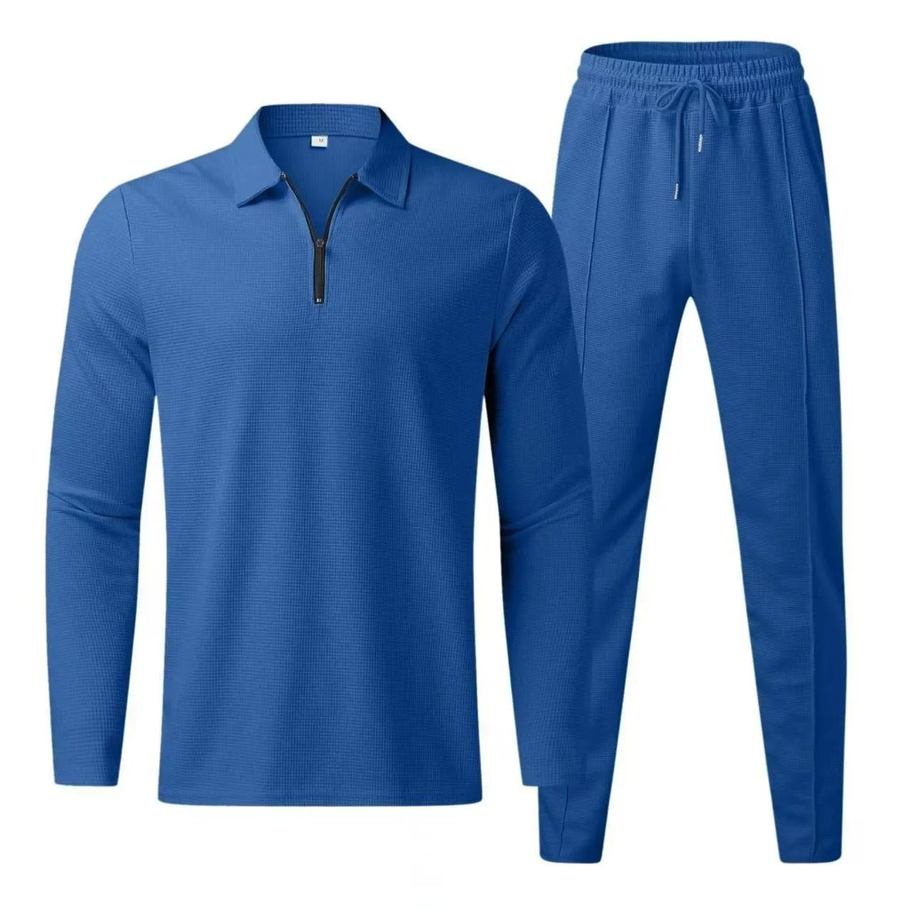 Waffle Knit Polo Set — Refined Leisure Collection