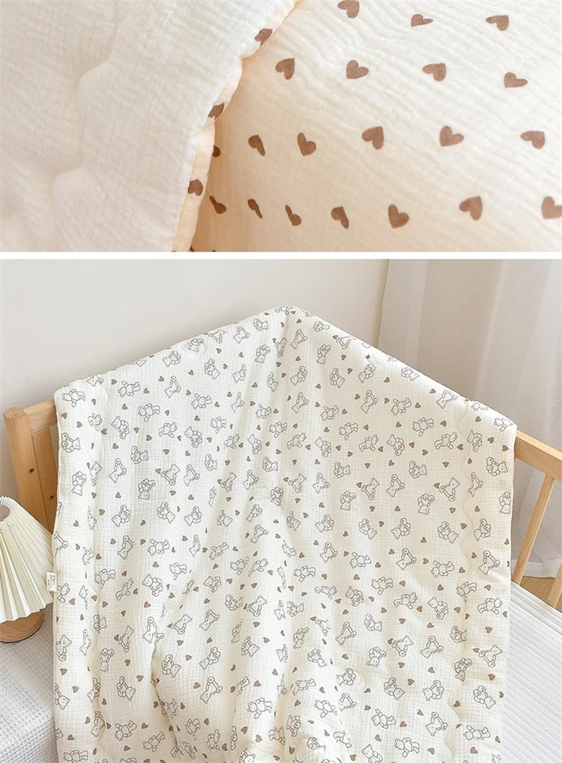 Newborn Baby Unisex Blanket Winter Cotton Knitted Infant Bed Sleeping Covers Quilts Toddler Stroller Swaddle Wrap Bedding Quilt