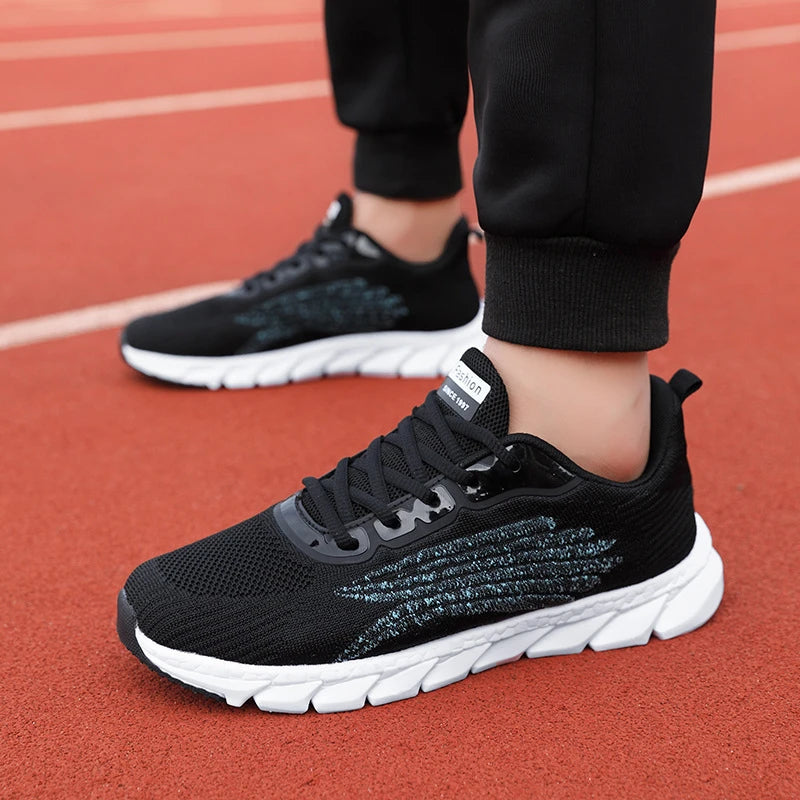 Spring Flying Knitted Breathable Running Shoes Sports Women Casual Shoes Soft Sole Couples Men And Women Small White Shoes