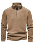 Spring And Autumn Brand Quality Thick Warm Fleece Jacket for Men Zipper Neck Pullover Men's Sweatshirt Soft Shell Men's Jacket
