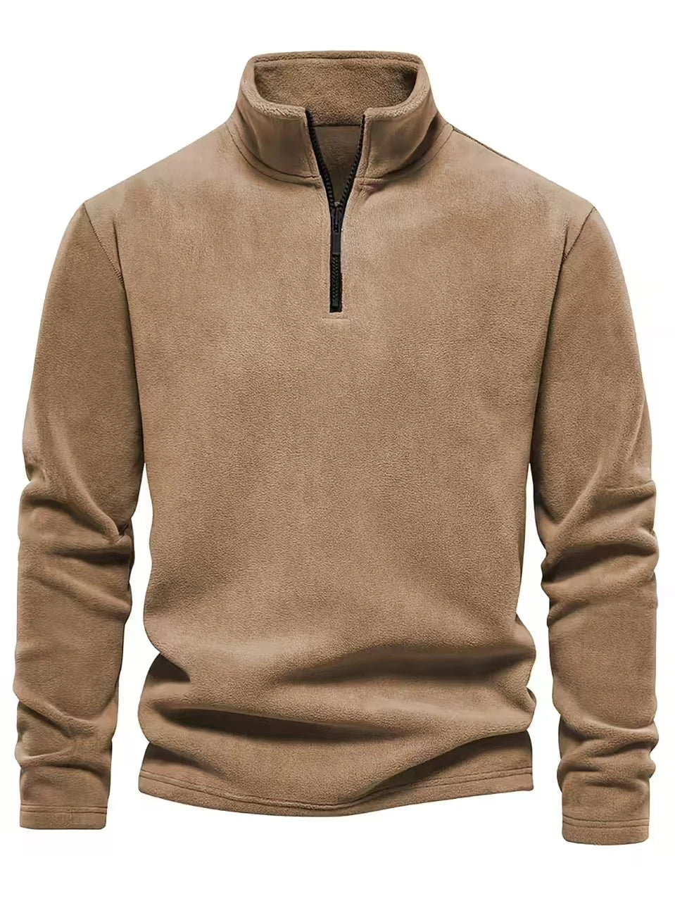 Spring And Autumn Brand Quality Thick Warm Fleece Jacket for Men Zipper Neck Pullover Men's Sweatshirt Soft Shell Men's Jacket
