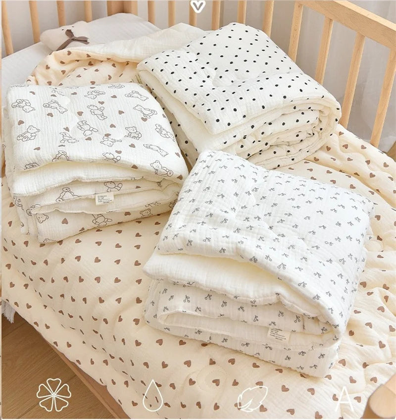 Newborn Baby Unisex Blanket Winter Cotton Knitted Infant Bed Sleeping Covers Quilts Toddler Stroller Swaddle Wrap Bedding Quilt