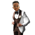 Handsome Solid Boys Suit 3 piece Suit Big kids Custom Suits 2-18 Years Old Wedding Tuxedos Blazer Vest Pants Set for Boys