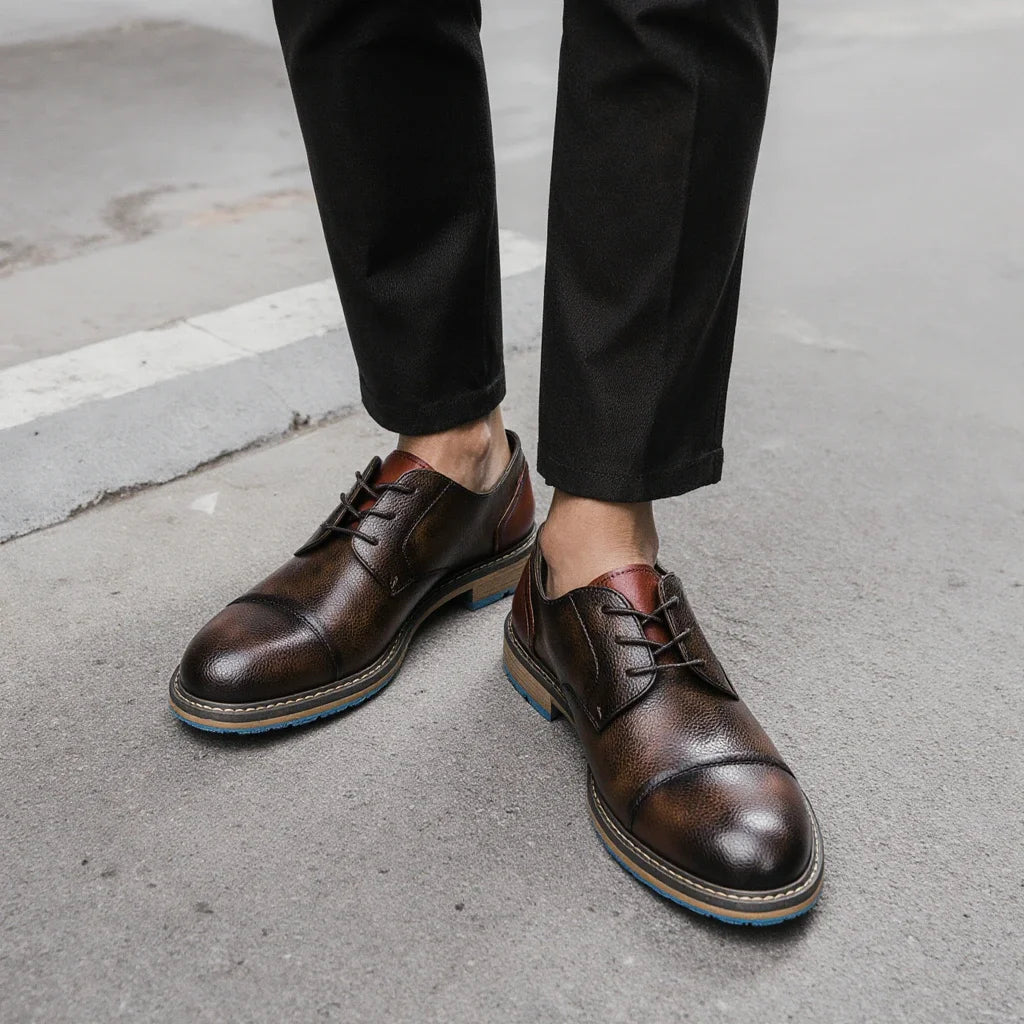 Retro Men's Derby Shoes Casual Fashion Leather Shoes
