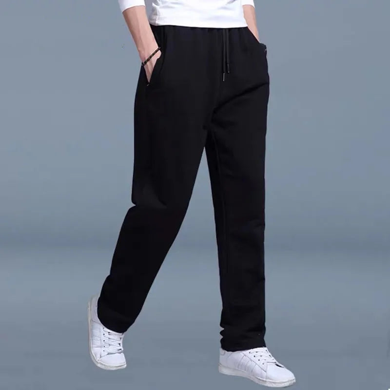 New Korean Straight Tube Men's Casual Sports Pants for Running, Workout, Jogging - Long Gym Sport Trousers for Men Jogger Sweatpants