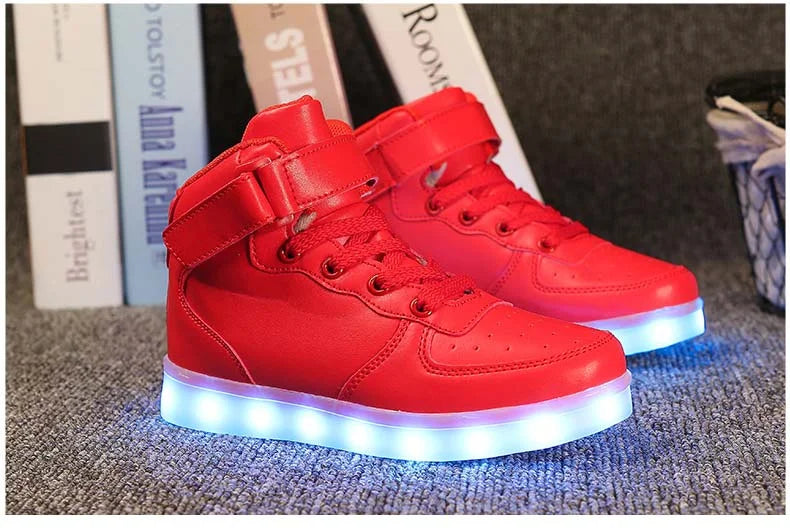 Men's Glowing Sneakers Unisex Luxury Luminous Sneakers USB LED Colorful Lighted Luminous Shoes Women Night Light Vulcanize Shoes
