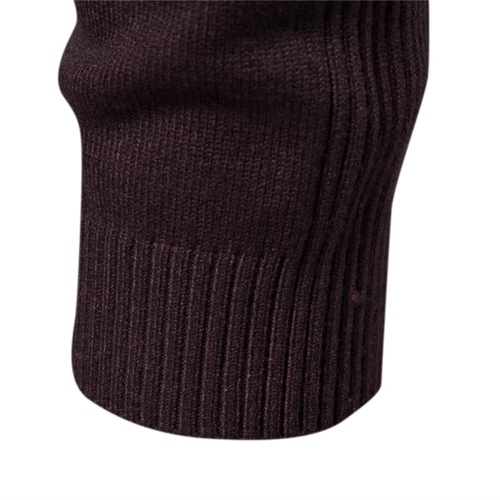 2021 New Winter Men's Turtleneck Sweater Casual Solid Color Warm Pullover High Quality Slim High Neck Long Sleeve Sweater Men