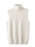 Women's 100% Merino Wool Sleeveless Turtleneck Sweater Vest