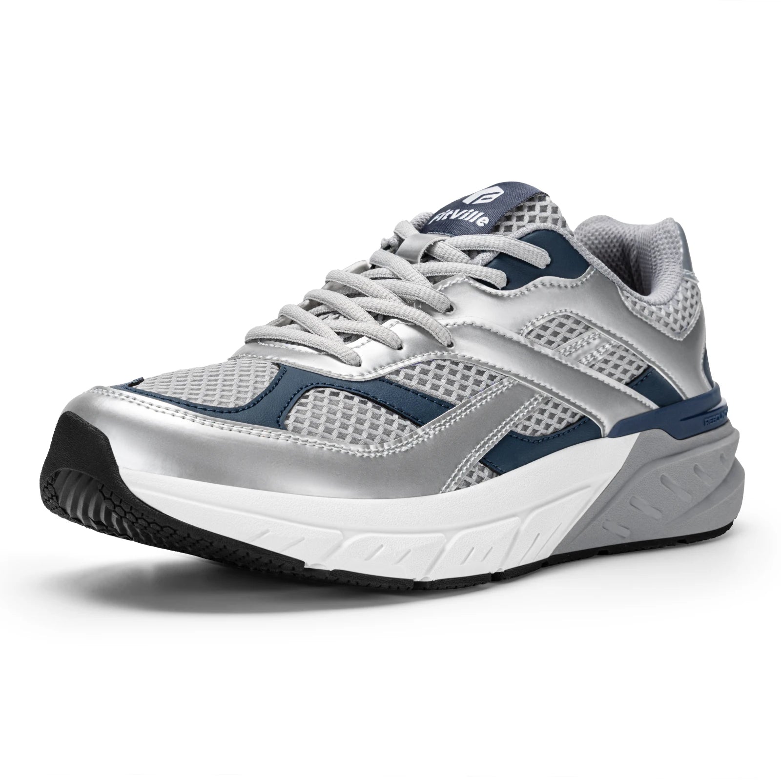 Fittington Men's Walking Shoes Extra Wide Comfort Sneakers Non Slip Trainers Man Shoes With Arch Support For Flat Feet Plantar