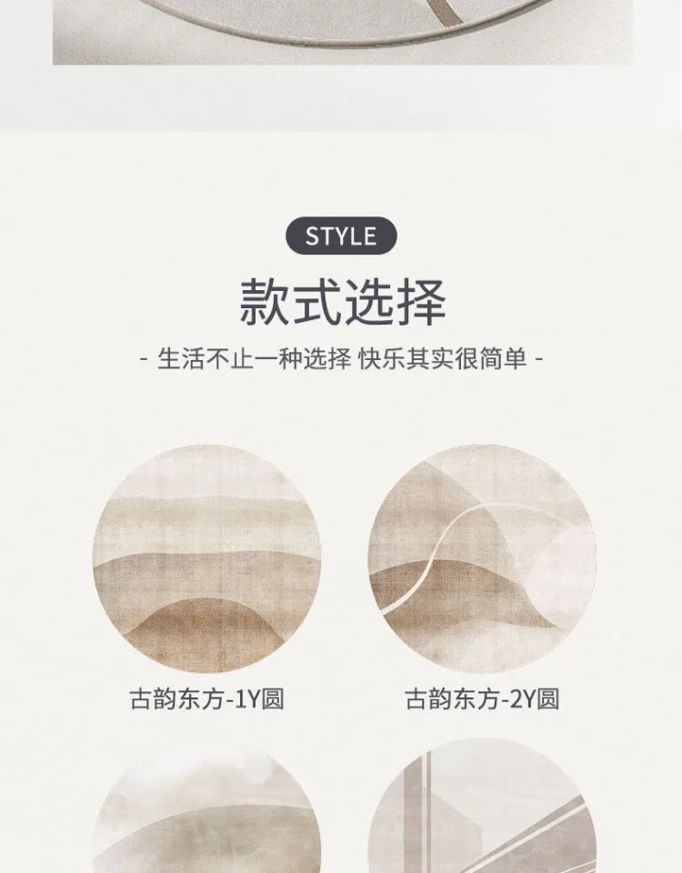 Wabi-sabi Style Round Carpet Thickened Computer Chair Anti-slip Mat Simple Carpets for Living Room Fluffy Soft Bedroom Decor Rug