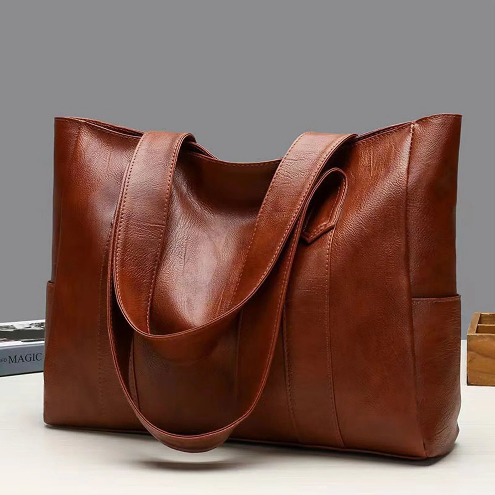 Big Soft Leather Bag Female 2025 New Tide Version Of Everything