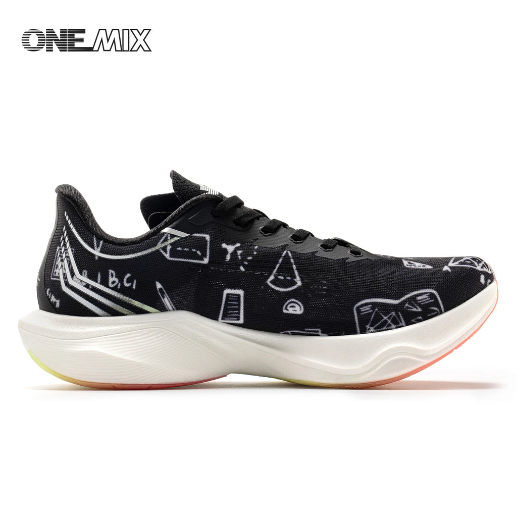 ONEMIX-Nylon Carbon Board Marathon Running Racing Shoes, Professional Stable Support, Shock-relief, Ultra-light Rebound Sneaker