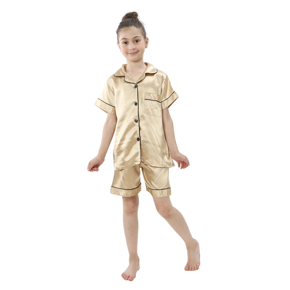 Kids Loungewear - Children Sleepwear | Home Clothing for Kids | Pajama Set for Girls in Silk Satin | Baby Nightgowns