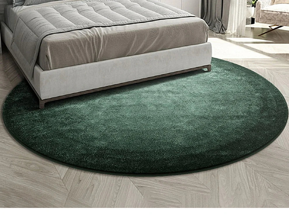 Modern Minimalist Carpets for Living Room Light Luxury Bedroom Decor Green Carpet Round Lounge Mat Home Fluffy Soft Plush Rug
