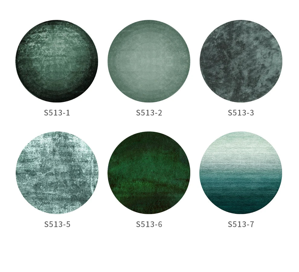 Modern Minimalist Carpets for Living Room Light Luxury Bedroom Decor Green Carpet Round Lounge Mat Home Fluffy Soft Plush Rug
