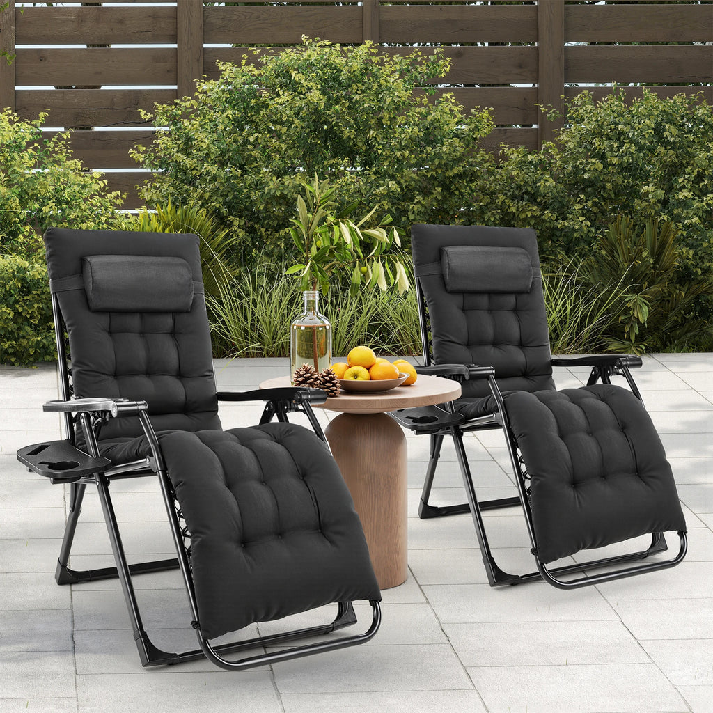 Summer Gravity Recliner - Folding Camping Chair - Patio Lounge  For Outdoor, Garden