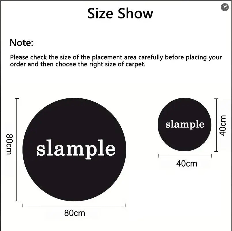 Round Plush Rug – Soft Anti-Slip Floor Mat for Living Room, Bedroom, Kids’ Room & Chair Area