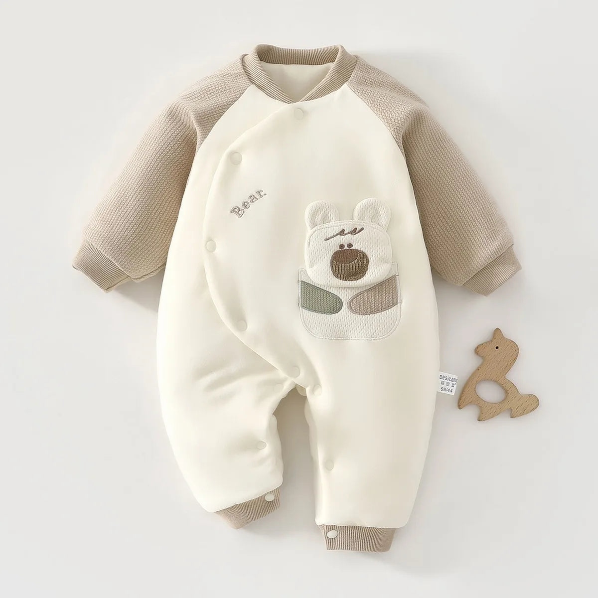 0-18M Baby Jumpsuit Clip Cotton Thick Autumn and Winter Clothes Newborn Warm Pajamas Baby A-level Clothes Crawling Clothes