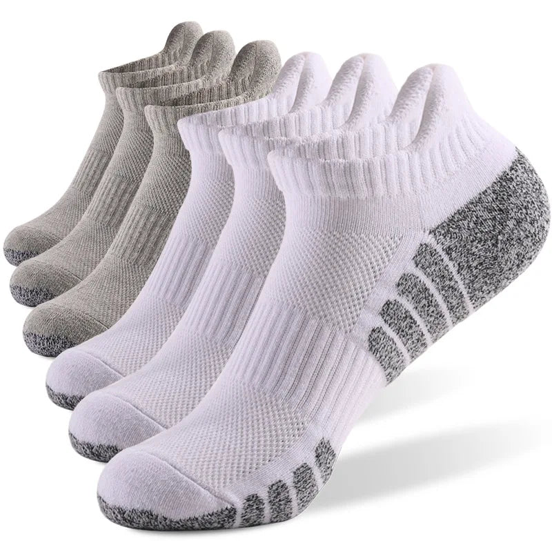 6 Pairs Thickened Towel Bottom Running Socks - Non-Slip Breathable Sports Socks