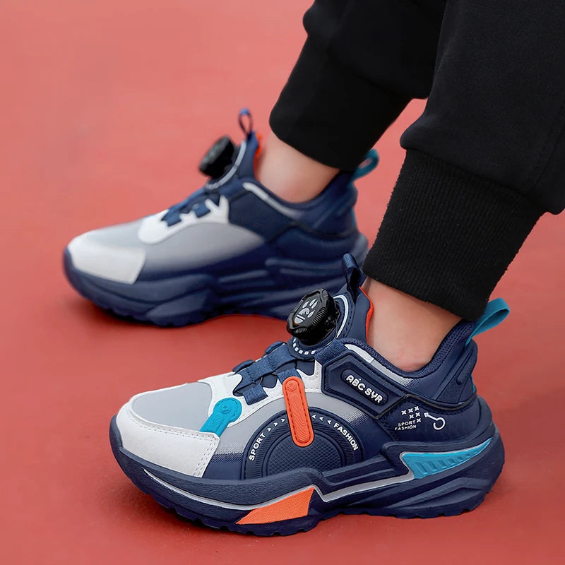 Childrens Sports Shoes Fashion Leather Comfortable Breathable Boys Casual Soft Bottom Non Slip Walking Outdoor Running Shoes