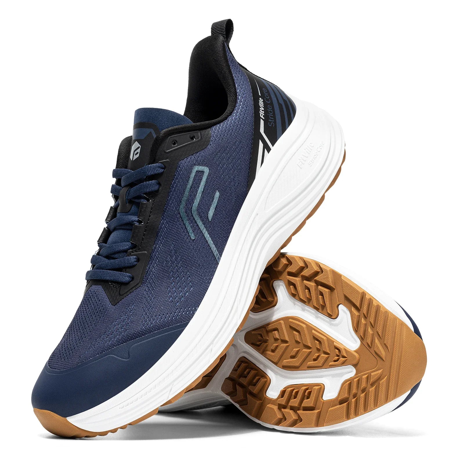 Fitville Men's Soft Running Shoes Wide Design Athletic Walking Trainers Lightweight Comfortable Sport Sneakers for Swollen Feet