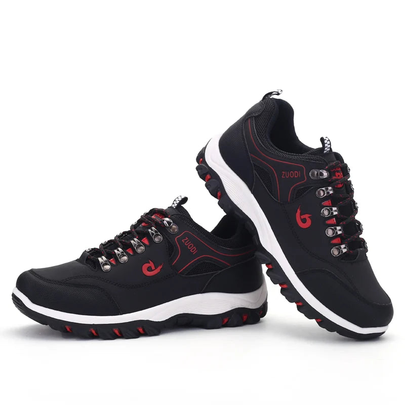 Men's Leather Casual Shoes - Sneakers for Spring, Autumn, and Winter - Lightweight Walking and Tennis Shoes