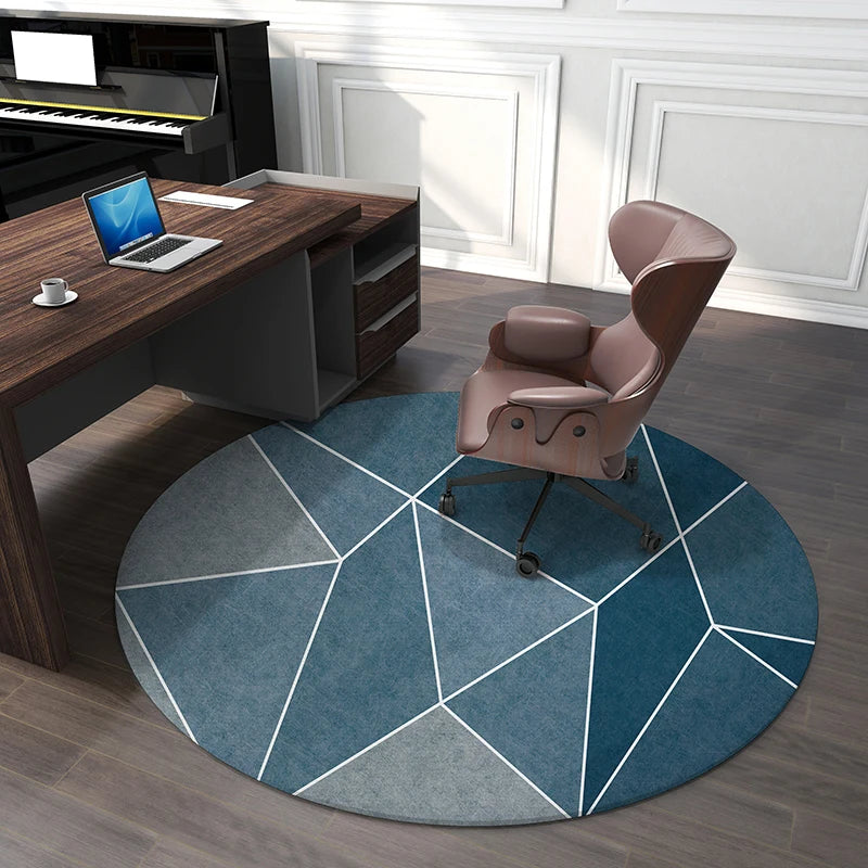 VIKAMA New Modern Round Carpet for Bedroom, Study, Computer Chair, Office, Gaming Chair, Non-Slip Floor Mat, Home Decoration