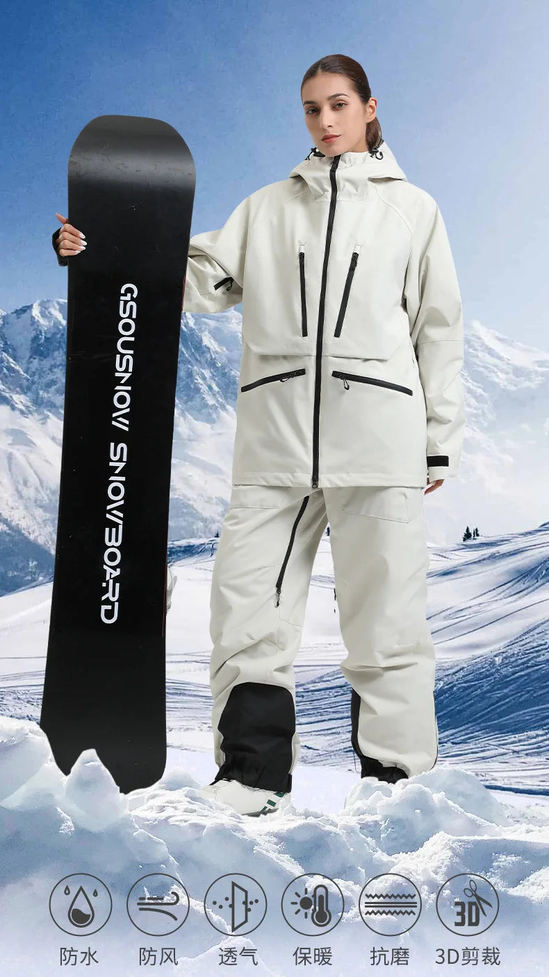 Gsou Snow Outdoor Sport New Winter Warm Men And Women's Snowboard Coats Waterproof Breathable Skiing Jacket Snowboard Wear
