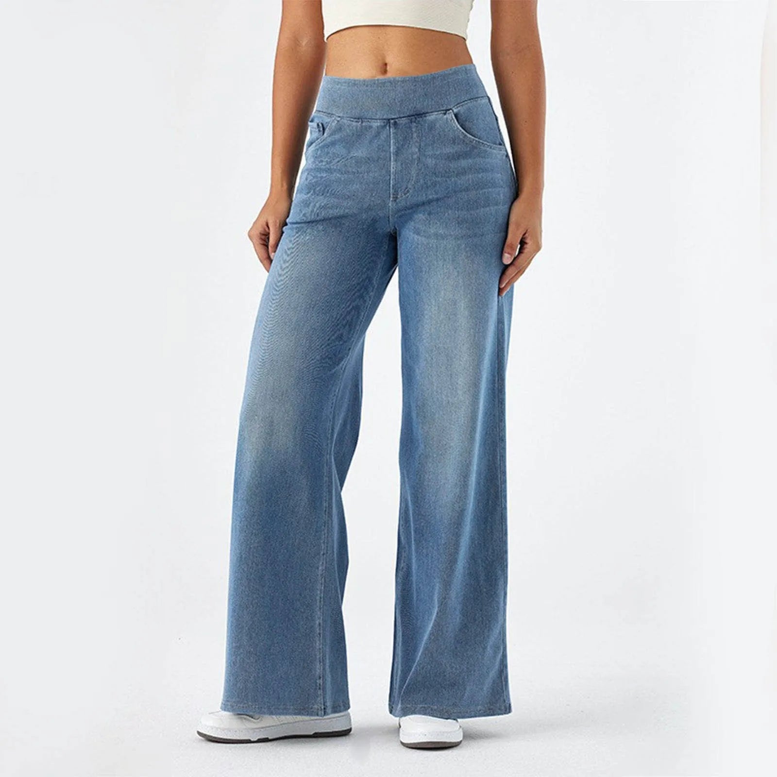 Ladies Baggy Wide Leg Trousers