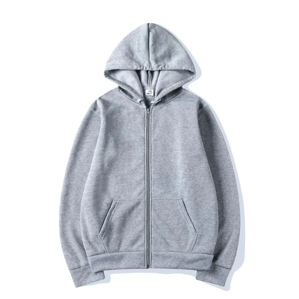 Casual Fashion Black Gray Blue Zip Hip Hop Sportswear Sweatshirt
