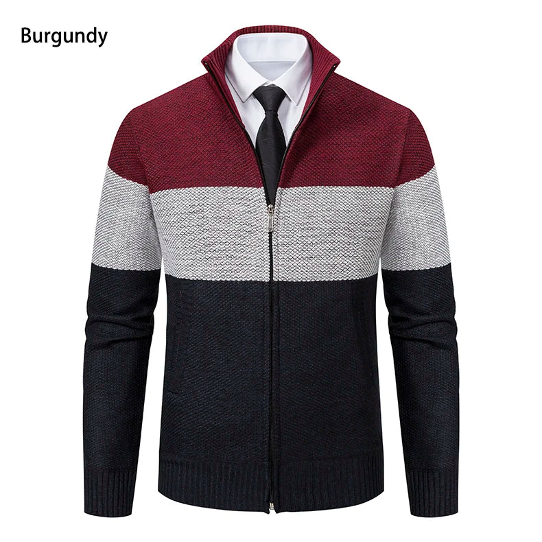Men's Autumn and Winter New Stand-up Cardigan Sweater Trend Sweater Coat