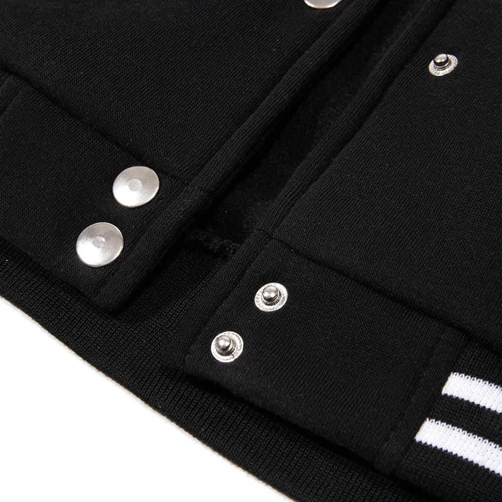 Black White Jacket Coats 5XL Loose Oversized Casual Wear for Men and Women - Baseball Street Coat, Warm Fleece Jackets