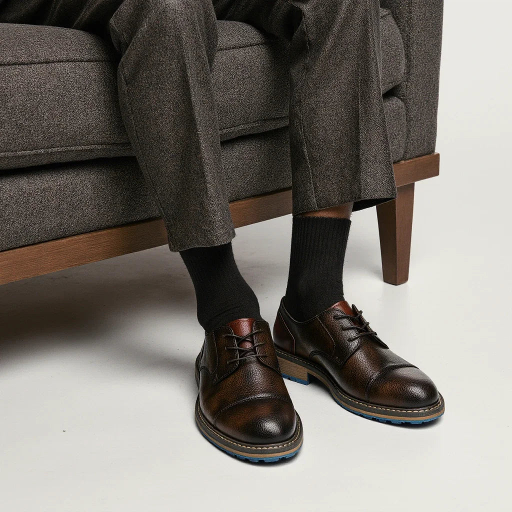 Retro Men's Derby Shoes Casual Fashion Leather Shoes