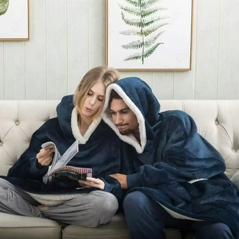 Super Long Flannel Blanket 180and150cm Pyjamas with Sleeves Winter