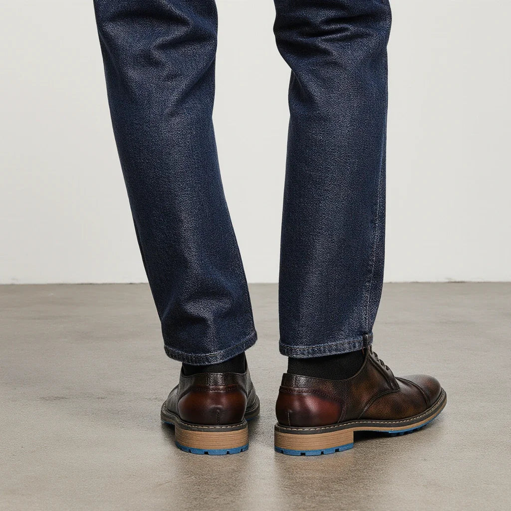 Retro Men's Derby Shoes Casual Fashion Leather Shoes