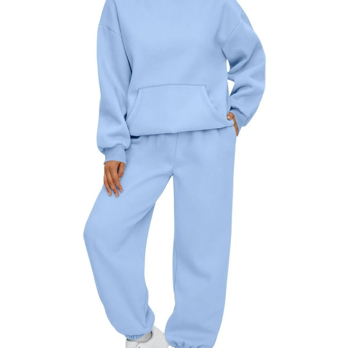 Women's Casual Hooded Sweatshirt and Sportswear Pants Set Long Sleeve Long Pants Autumn Season Fashion Ladies Outfit