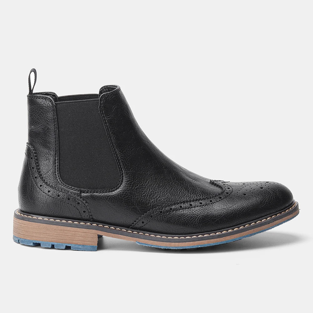 2026 Classic Red Wine Chelsea Boots for Men Fashionable Men Boots Casual Men Ankle Boots