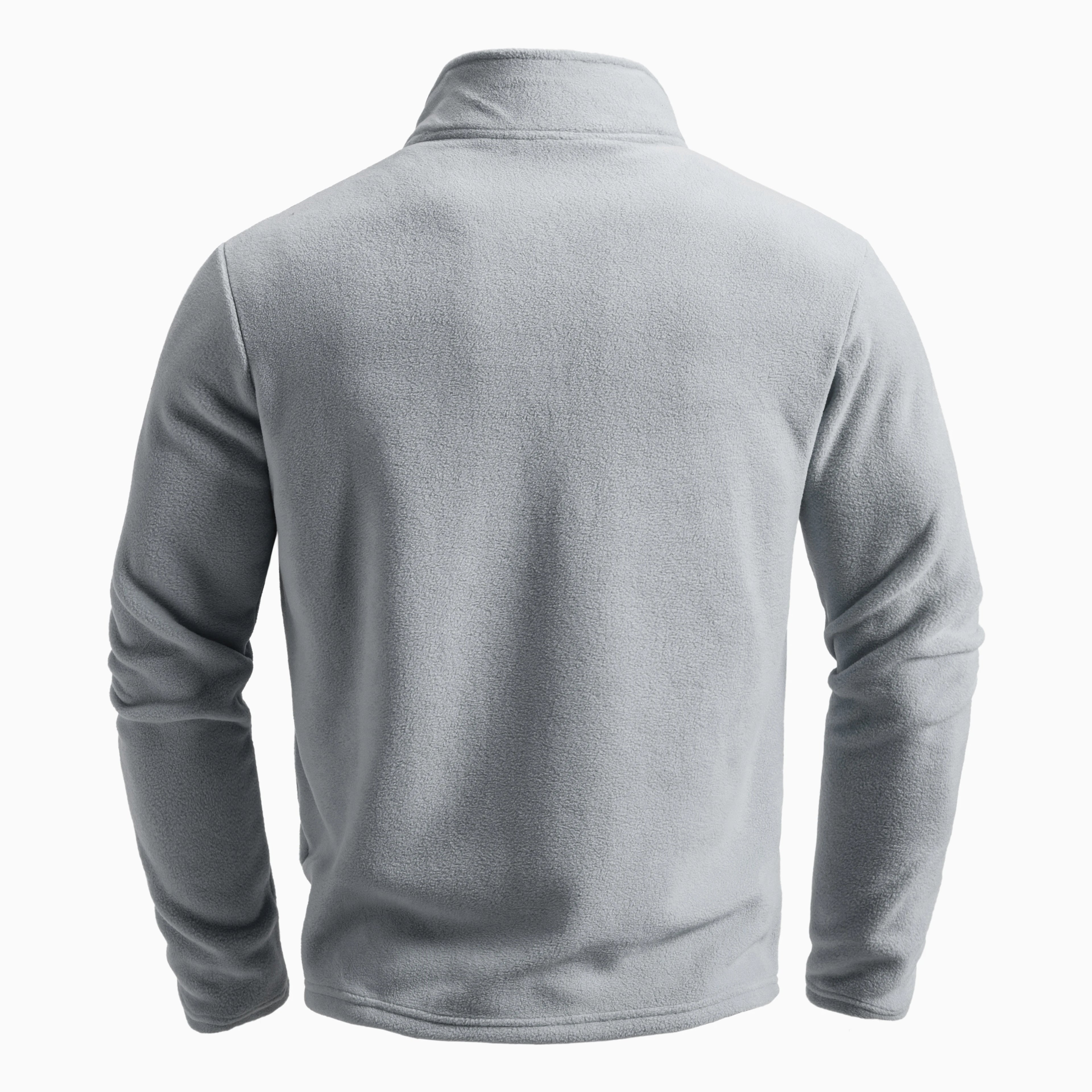 Men's Outdoor Warm Fashion Pullover Winter Warm and Comfortable Half Zip Solid Color Polar Fleece Pullover