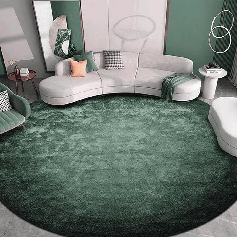 Modern Minimalist Carpets for Living Room Light Luxury Bedroom Decor Green Carpet Round Lounge Mat Home Fluffy Soft Plush Rug