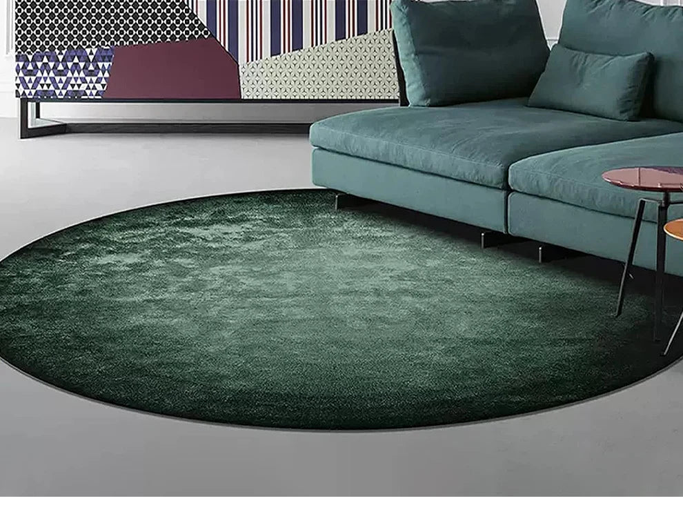 Modern Minimalist Carpets for Living Room Light Luxury Bedroom Decor Green Carpet Round Lounge Mat Home Fluffy Soft Plush Rug