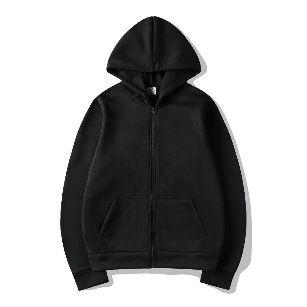 Casual Fashion Black Gray Blue Zip Hip Hop Sportswear Sweatshirt