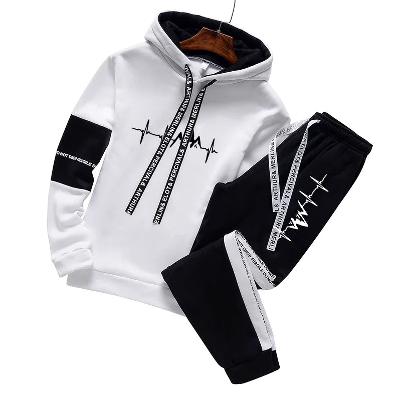 2024 Men's Tracksuit Casual Classic Hooded Sweatshirt Jogging Clothing High Quality Simplicity Versatile Printing Tops Pants Suit