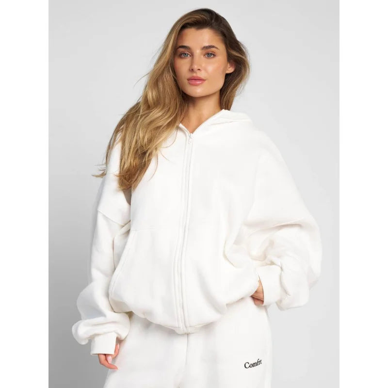 Comfort winter girls Cloud Zip Oversized Hoodie