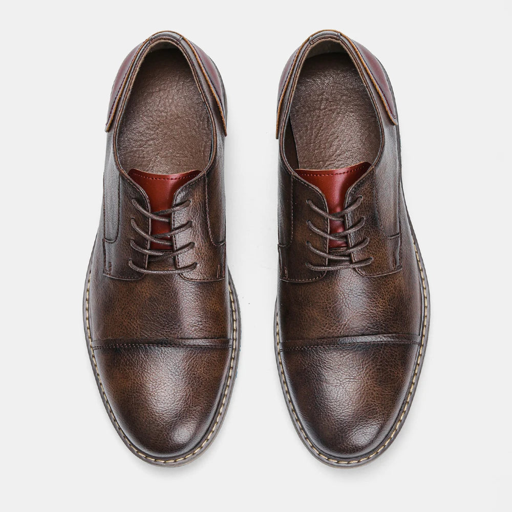 Retro Men's Derby Shoes Casual Fashion Leather Shoes
