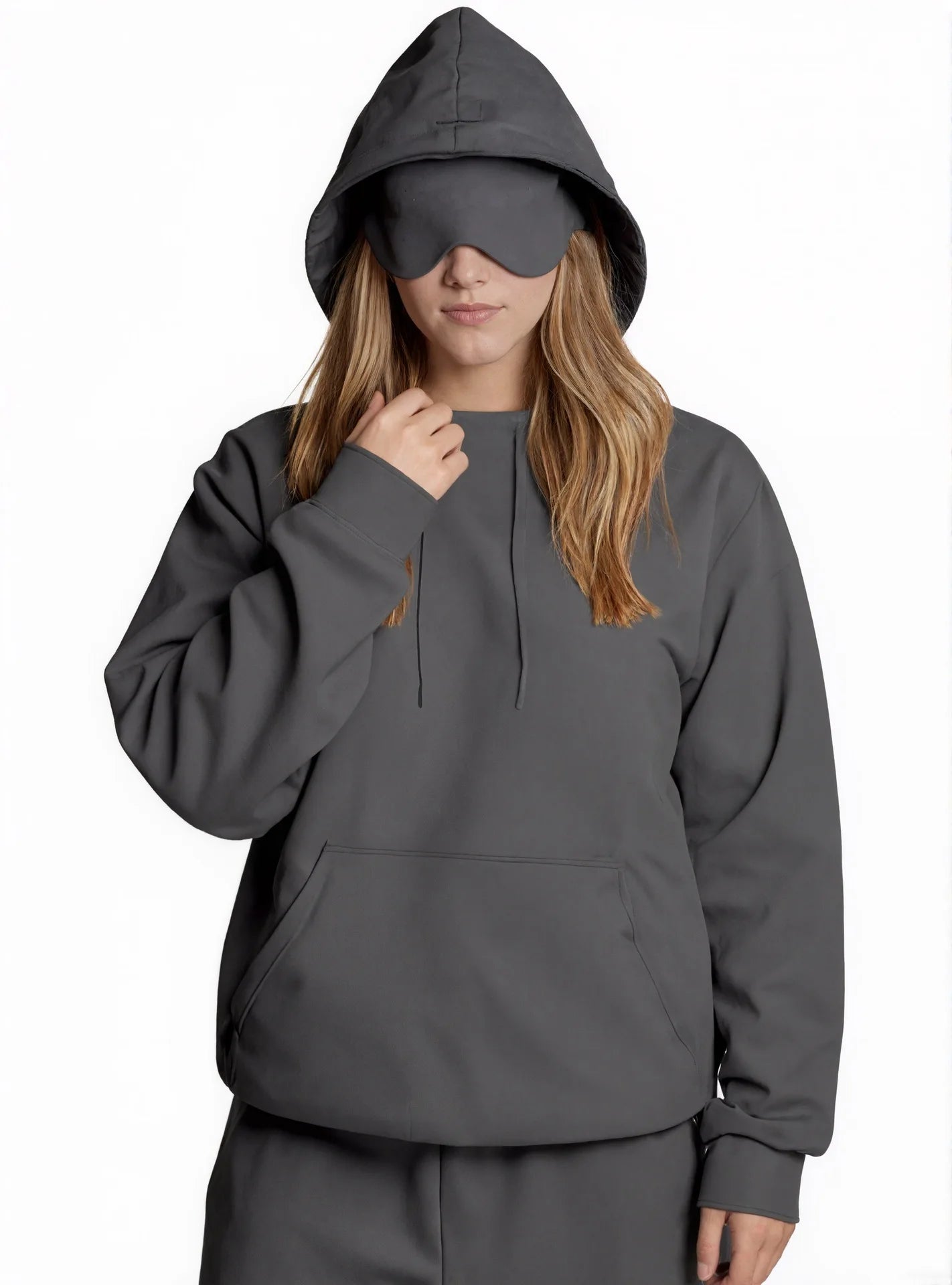 Women's Pocket Eye Mask Hooded Sweatshirt with Travel Mode Pullover for Autumn/Winter 2025