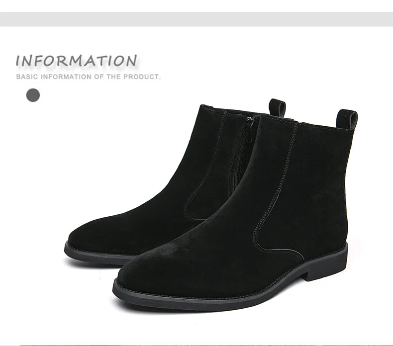New Arrival Nubuck Suede Leather Boots Men High Top Trend Retro Boots Personality Fashion Mens Casual Chelsea Winter Ankle Boots